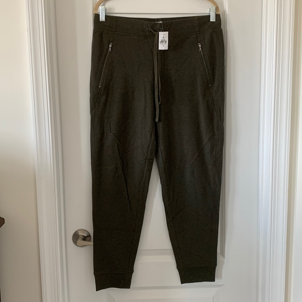 NWT LOU & GREY Olive Green Cotton/Spandex Drawstring Joggers Size Medium